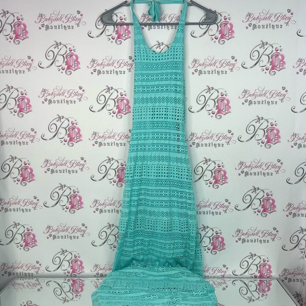 VENUS Aqua Lace Maxi Dress